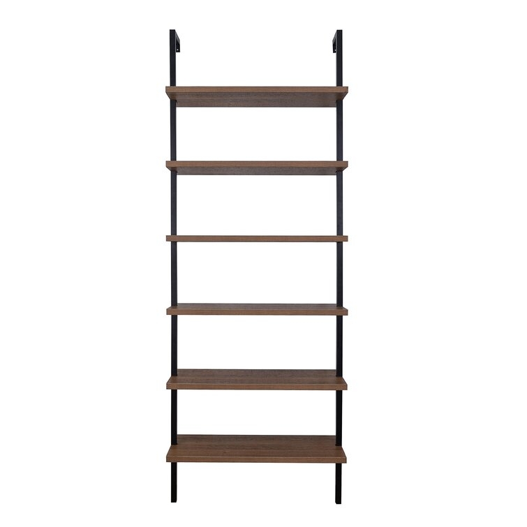 Zachary 85'' H x 30'' W Steel Ladder Bookcase - Image 0