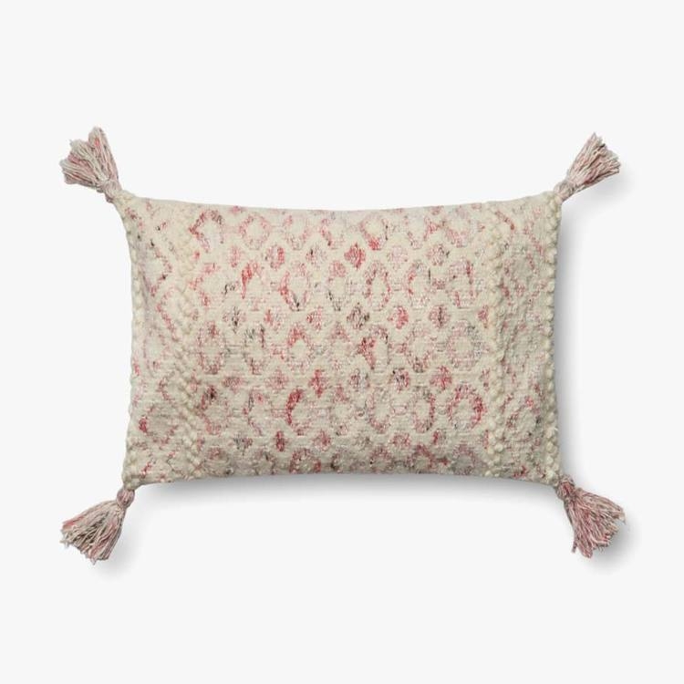 Justina Blakeney x Loloi PILLOWS P0644 Pink / Ivory 13" x 21" Cover w/Poly - Image 0