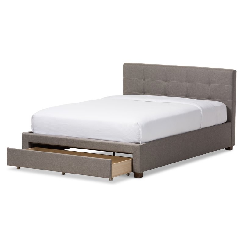 Mizuno Upholstered Storage Platform Bed - Gray - Image 0
