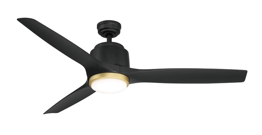 56" Whiling 3 - Blade Outdoor LED Standard Ceiling Fan with Remote Control and Light Kit Included - Image 0
