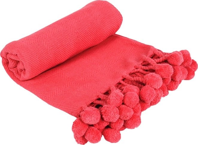 Stacey Cotton Throw, Coral - Image 0