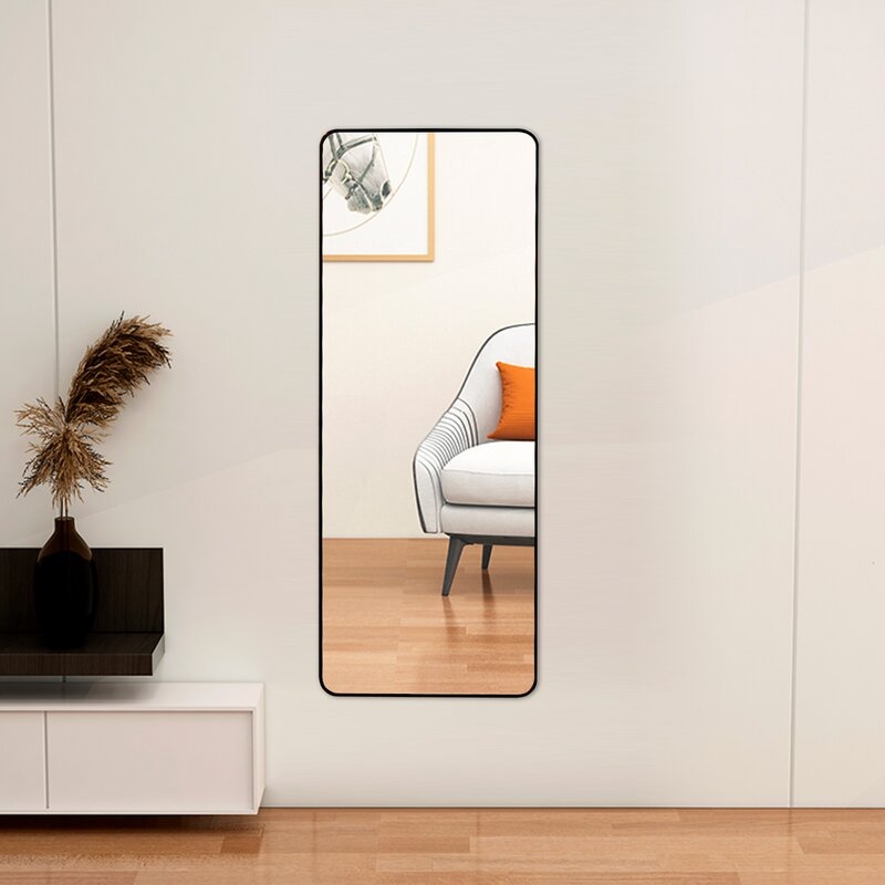 Black Full Length Mirror, Rounded Floor Mirror - Image 3