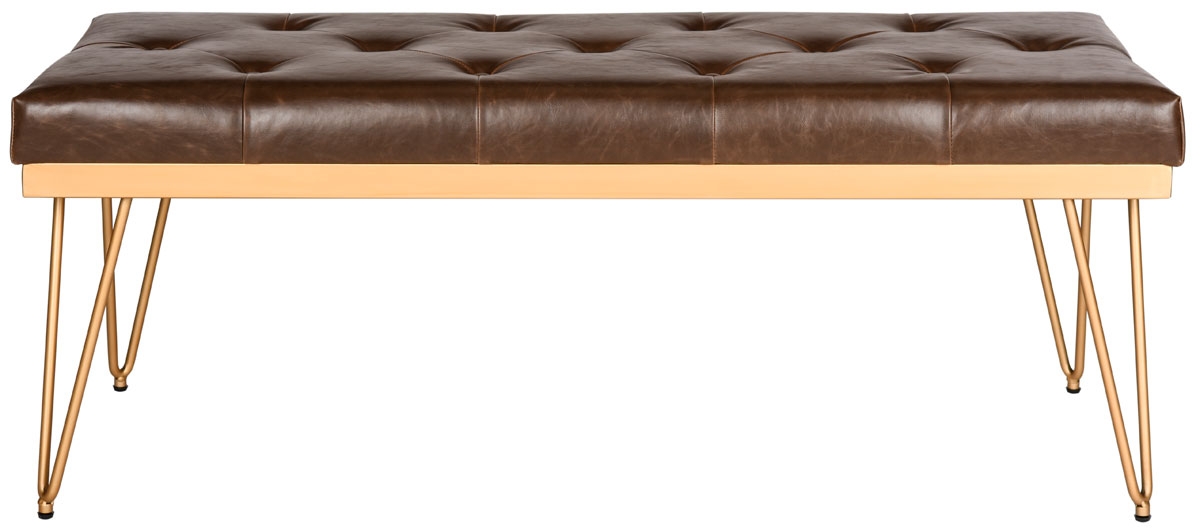 Marcella Bench - Brown/Gold - Arlo Home - Image 0