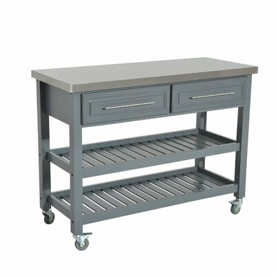London 3 Tier Kitchen Cart with Stainless Steel Top - Image 0
