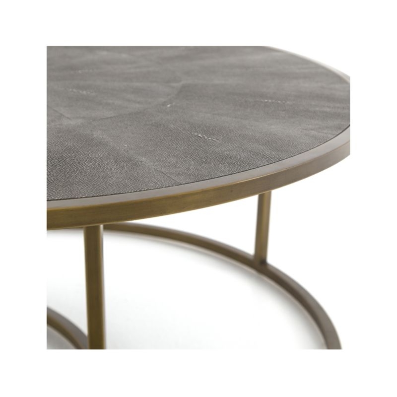 Shagreen Antique Brass Nesting Coffee Tables - Image 6