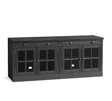 Livingston Small TV Stand with Glass Doors, Dusty Charcoal - Image 4