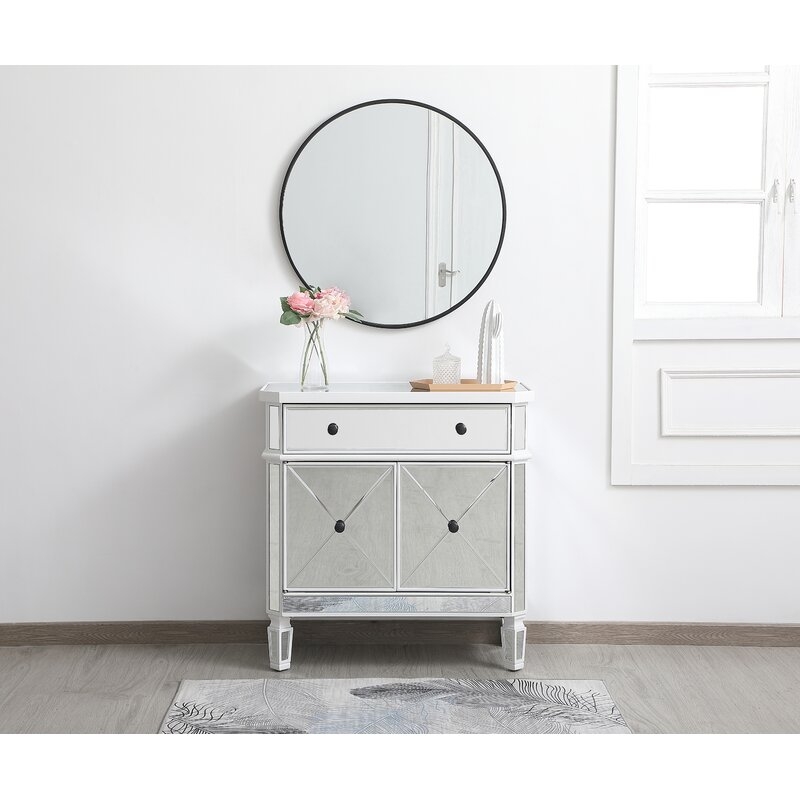 Lela 1 Drawer 2 Doors Mirrored Accent Cabinet - Image 1