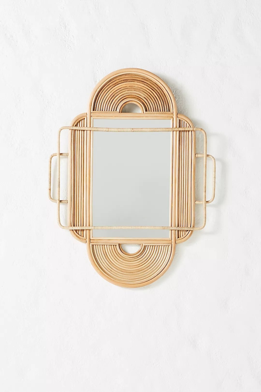 Sculpted Rattan Mirror - Image 0