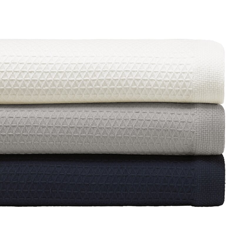 Baird Cotton Bed Blanket, King, White - Image 1