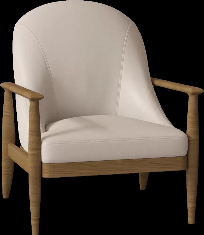 Maria Yee Elena Armchair Body Fabric: Heritage Sand Leather, Leg Color: Chestnut Ginger - Image 0