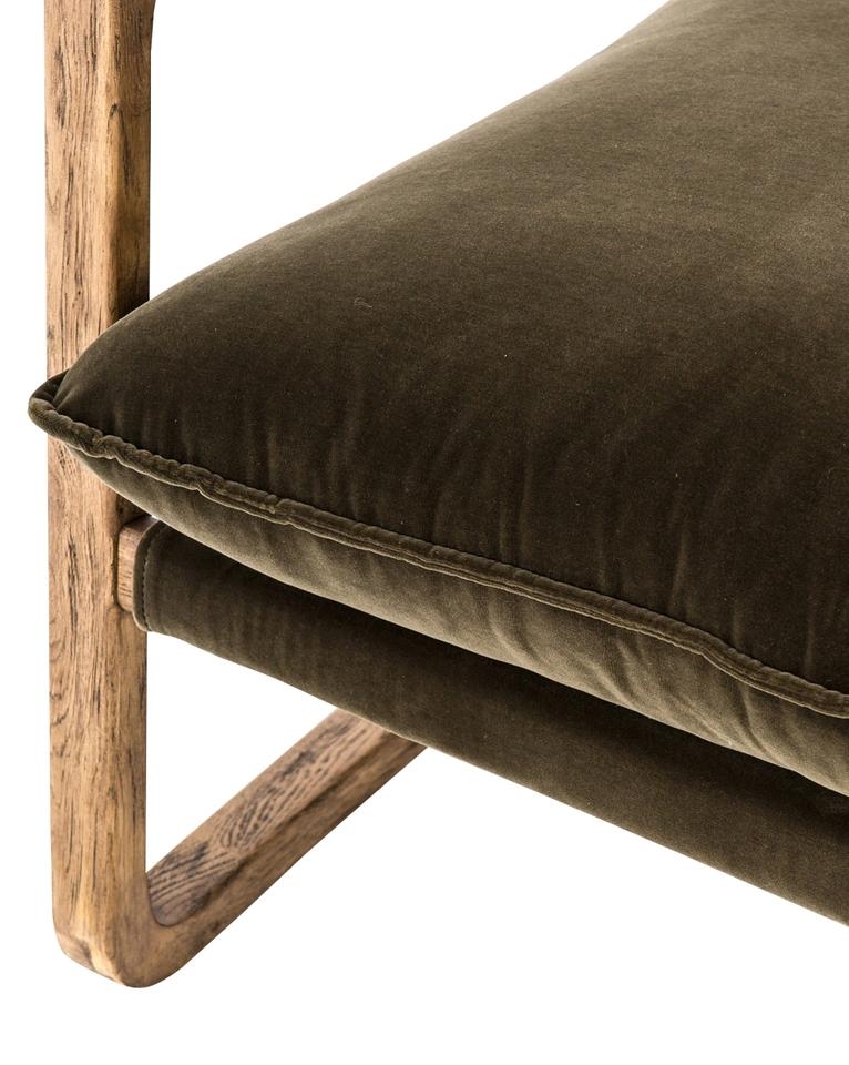Ura Chair, Olive Green & Distressed Oak - Image 2