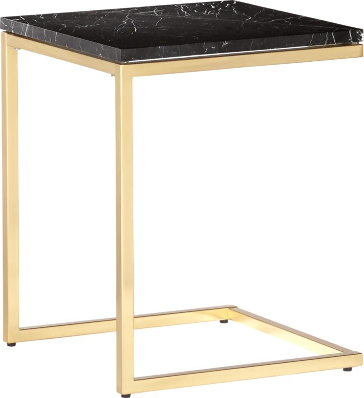 Smart Brass C Table with Black Marble Top - Image 2