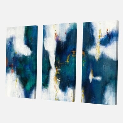 Premium 'Blue Glam Texture I' Painting Multi-Piece Image on Canvas - Image 0
