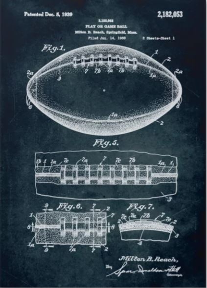 1938 Play or game ball patent art Canvas Print - Image 0