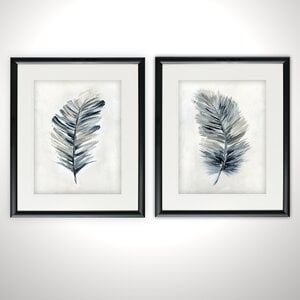 'Soft Feathers' 2 Piece Framed Acrylic Painting Print Set - Image 0