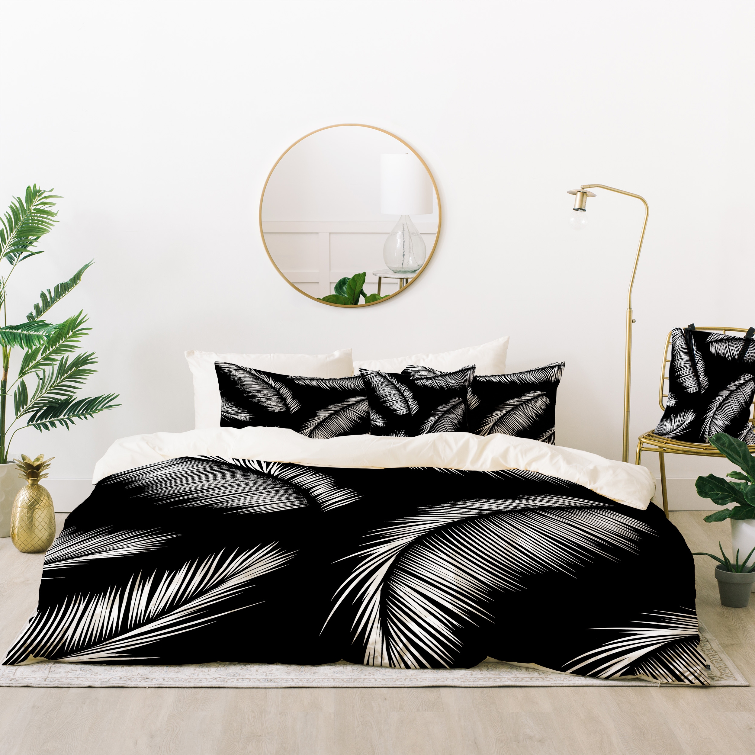 Kelly Haines Monochrome Palm Leaves Bed In A Bag - Twin/Twin XL - Image 0