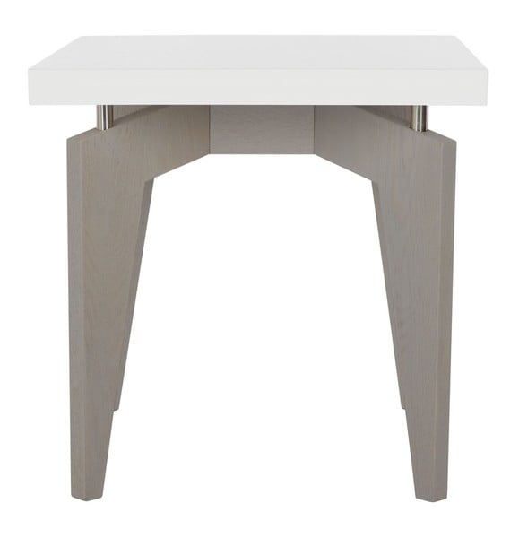 Josef Retro Lacquer Floating Top Lacquer End Table - White/Grey - Safavieh - Image 0