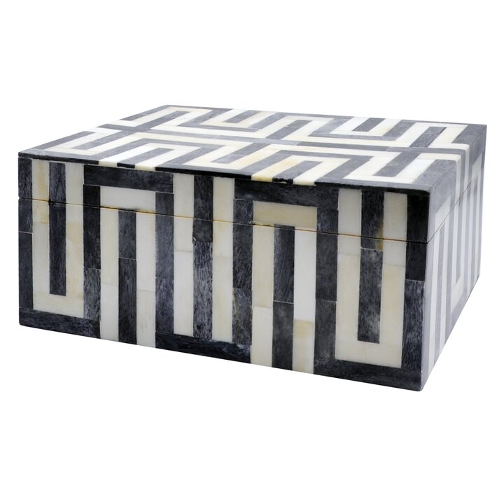 Geometric Patterned Resin Decorative Box - Image 0