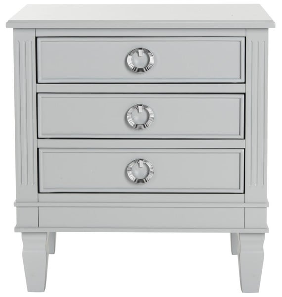 Kira Three Drawer Nightstand - Grey - Safavieh - Image 0