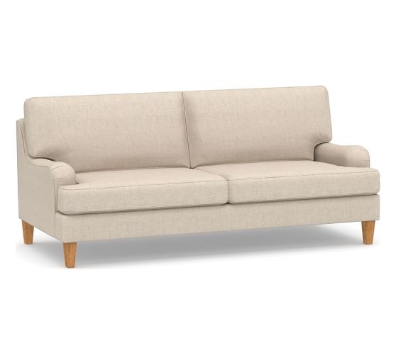 SoMa Hawthorne English Upholstered Sofa, Polyester Wrapped Cushions, Performance Everydaylinen(TM) by Crypton(R) Home Oatmeal - Image 0