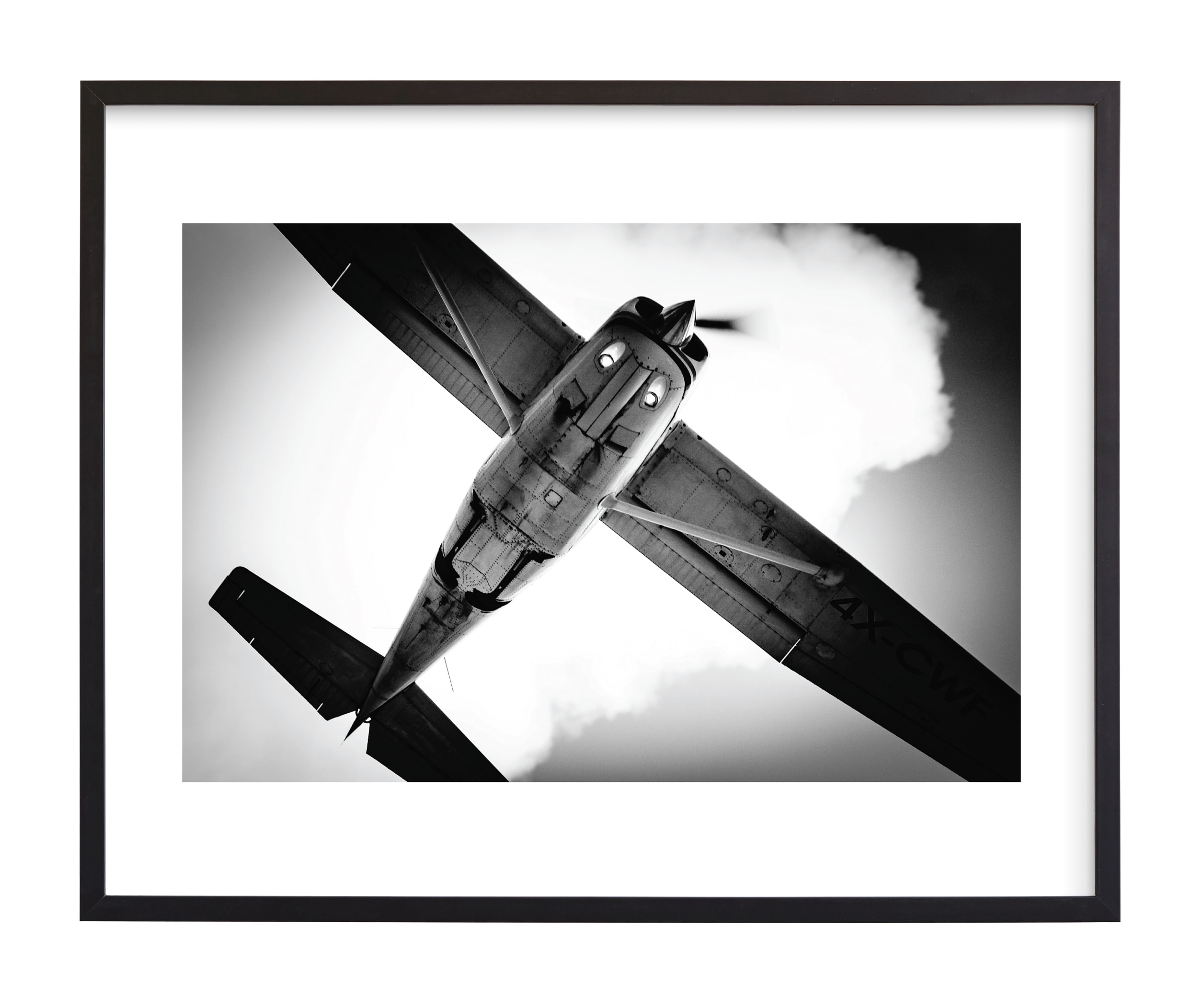 4X-CWF  Art - 30x24 - Rich Black Wood Frame  - White Border - Image 0