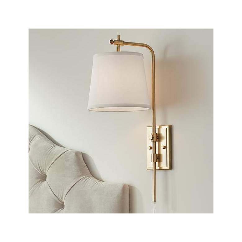 Seline Warm Gold Adjustable Plug-In Wall Lamp - Style # 71H55 - Image 1