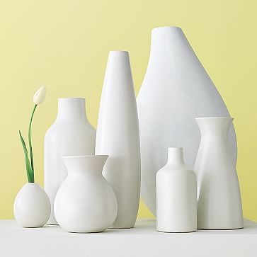 Pure White Ceramic Bottle - 8.9"H - Image 2
