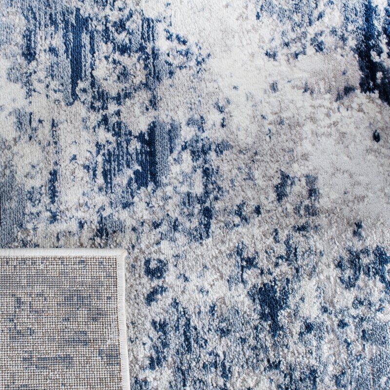 Deborah Abstract Gray/Blue Indoor Area Rug - Image 1