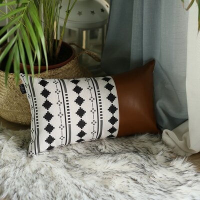12" x 20" Leer Decorative Geometric Lumbar Pillow Cover - Image 0