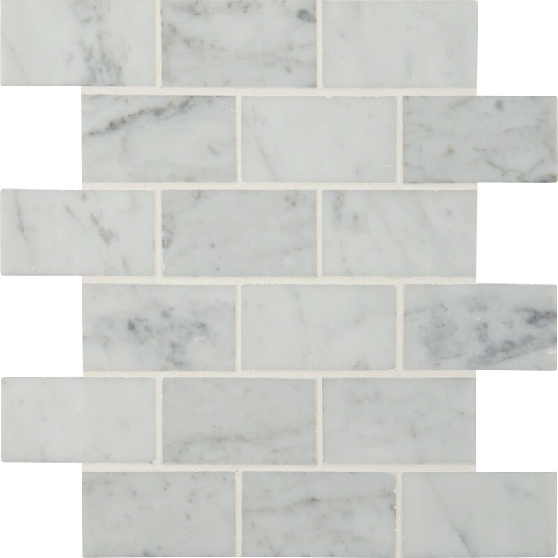 Andrew 2" x 4" Marble Mosaic Tile in White- per box - Image 0