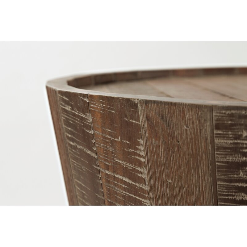 Limones Solid Wood Tray Top Drum End Table - Image 2
