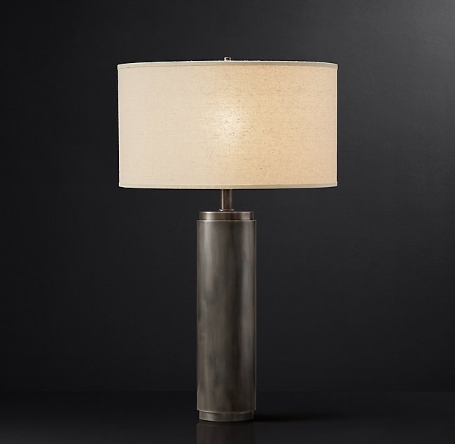 CYLINDRICAL COLUMN METAL TABLE LAMP - Image 0