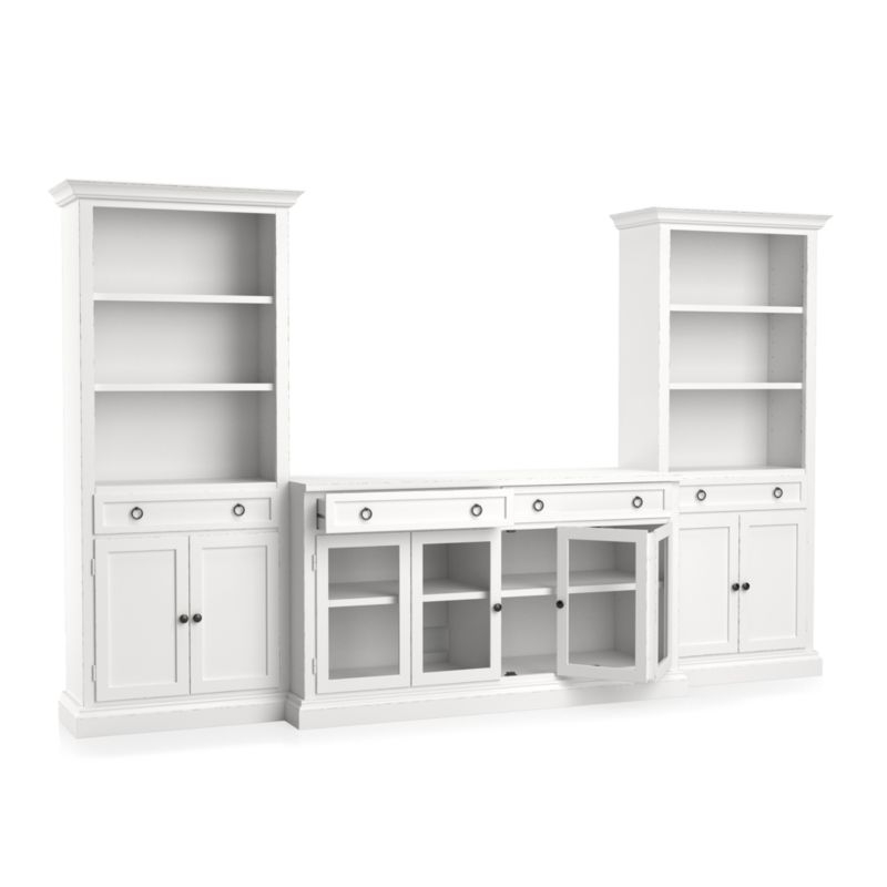Cameo 3-Piece Modular White Glass Door Media Entertainment Center RESTOCK in mid August, 2025. - Image 3