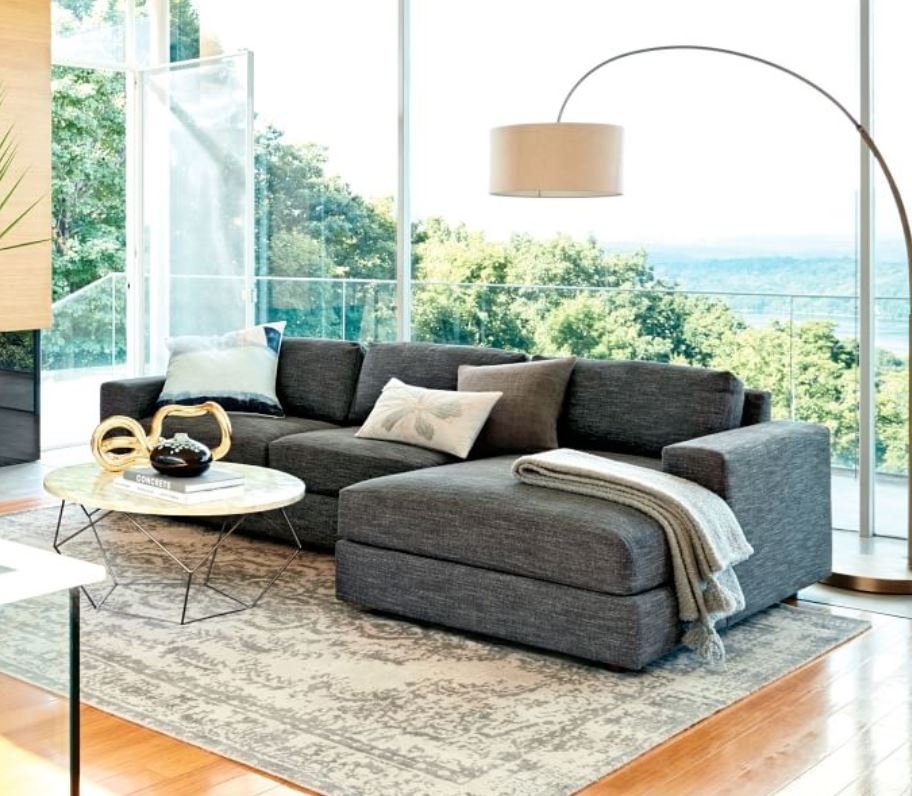 Urban Set 4: Right Arm 3 Seater Sofa , Left Arm Chaise, Poly, Heathered Tweed, Charcoal, Poly, Heathered Tweed, Charcoal - Image 2