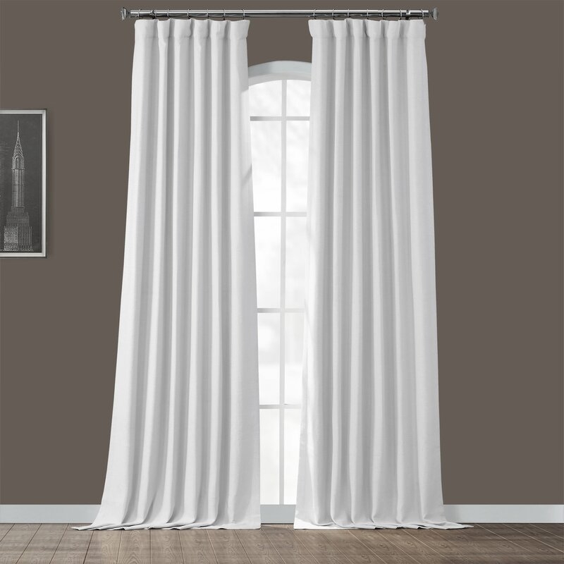 Freemansburg Room Darkening Rod Pocket Single Curtain Panel - Size: 50" w- 108"l / Chalk off white - Image 0