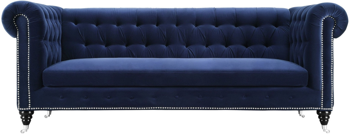 Lennon Navy Anna Velvet Sofa - Image 1