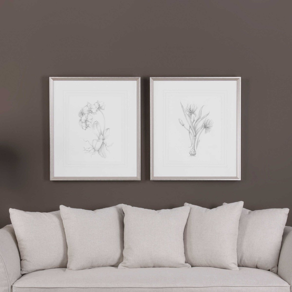 Botanical Sketches, 28" x 32", Set of 2 - Image 1