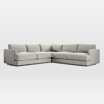 Haven Sectional Set 03: Left Arm Sofa, Corner, Right Arm Sofa, Poly, Heathered Crosshatch, Natural - Image 0