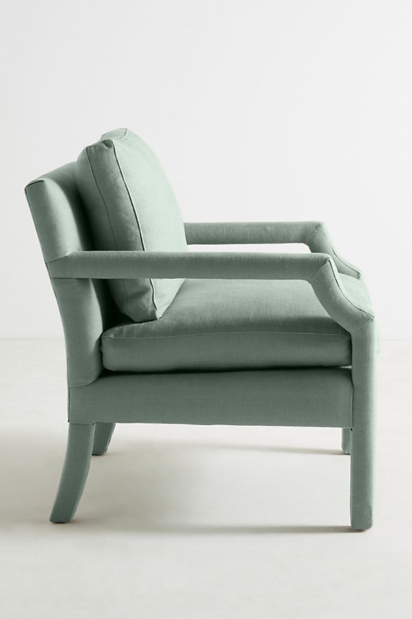 Belgian Linen Delaney Chair - Celadon - Image 2