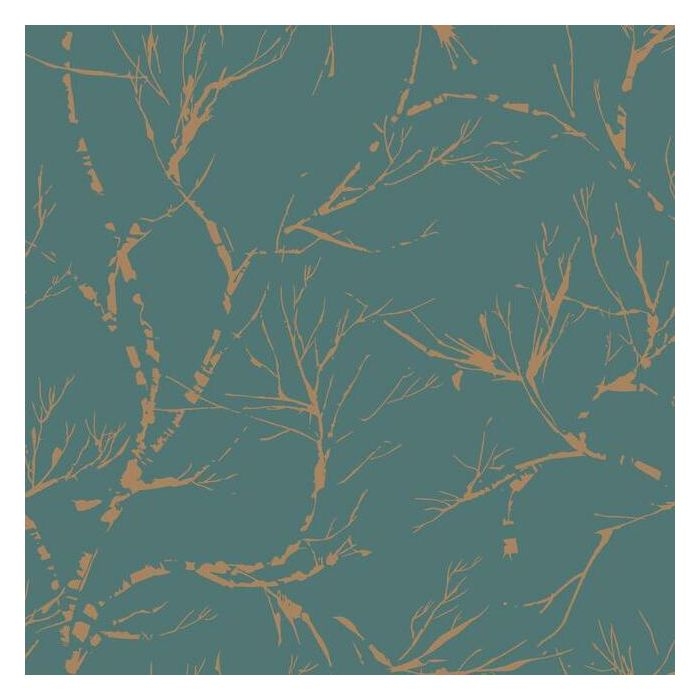 White Pine Unpasted Wallpaper - Teal - Double Roll - Image 0