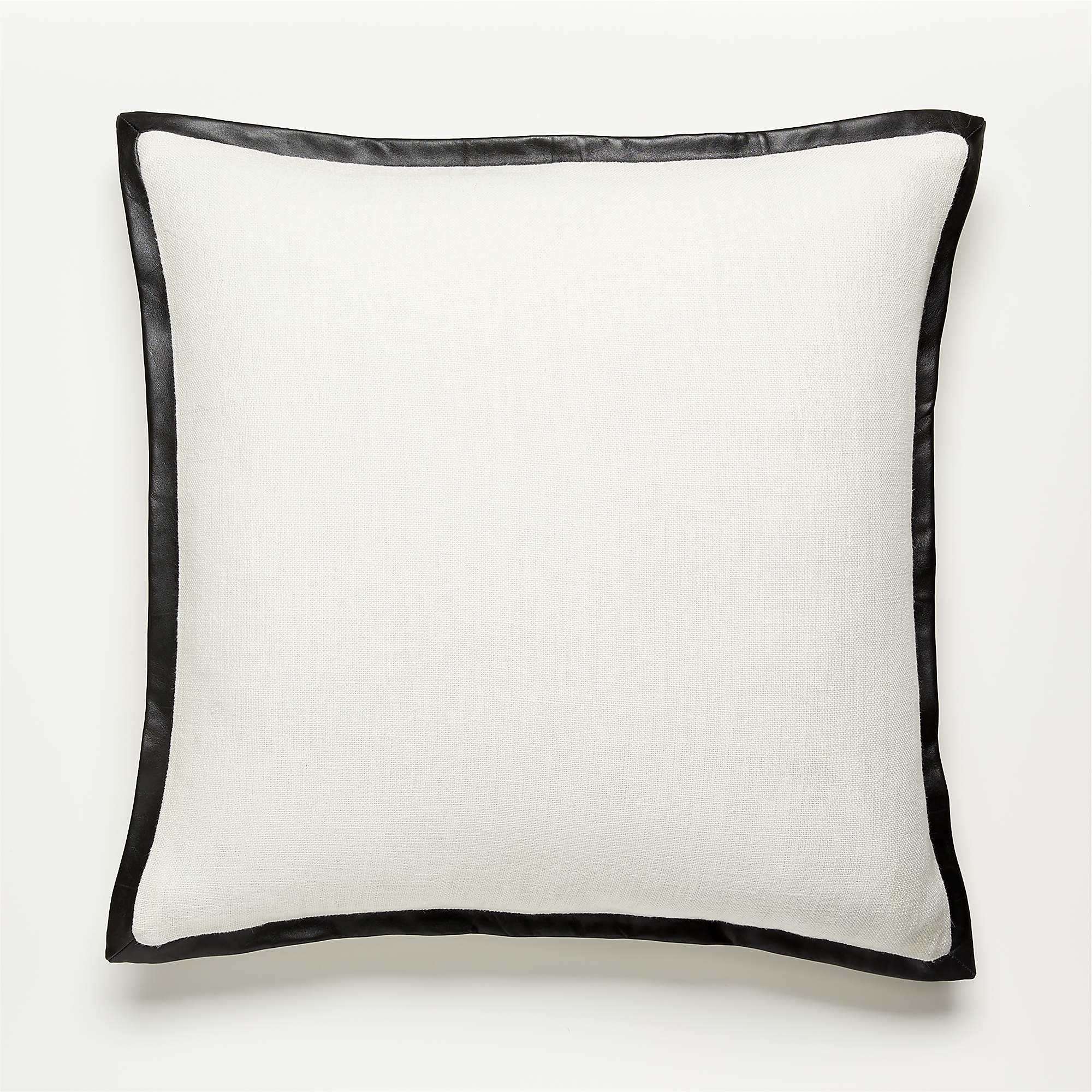 Tuxedo White Linen Throw Pillow with Down-Alternative Insert 20" - Image 0