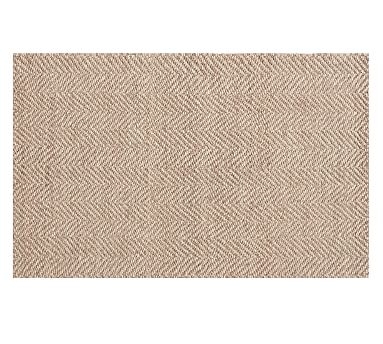 Chevron Wool Jute Rug, Mocha, 5 x 8' - Image 2