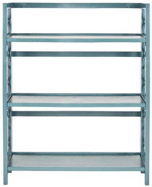 Natalie 3 Tier Low Bookcase - Slate Steel - Safavieh - Image 0