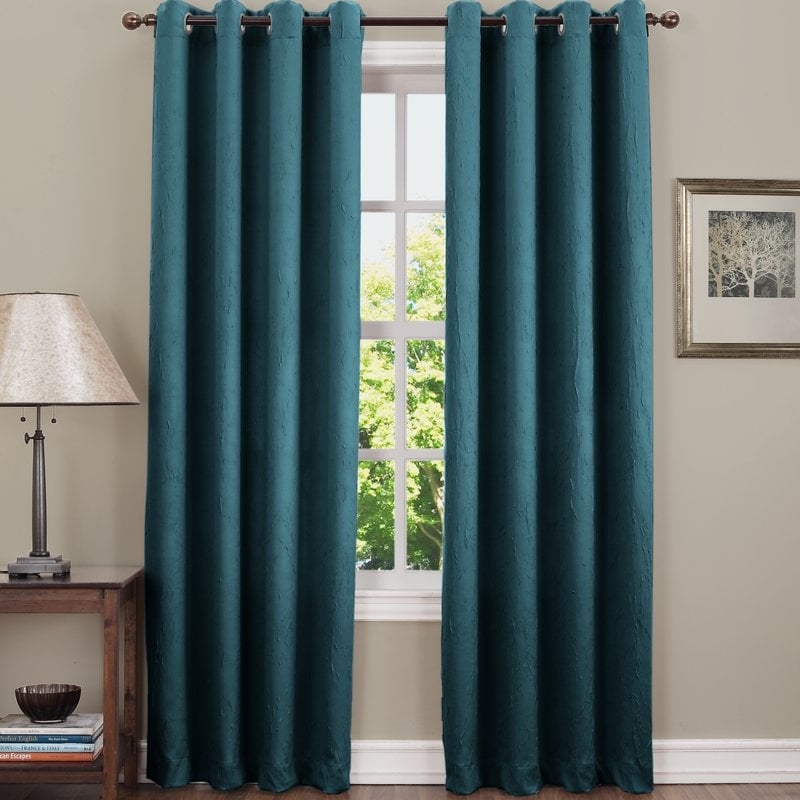 Trey Solid Room Darkening Grommet Single Curtain Panel - Image 0