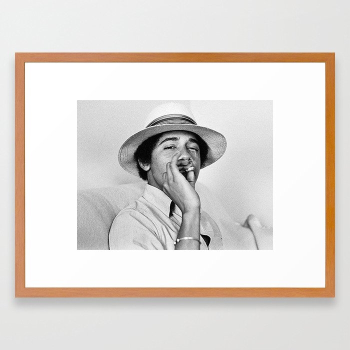 President Obama Smoking Framed Art Print - Image 0