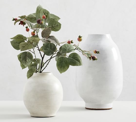 Quin Ceramic Vase, Medium, White - Image 1