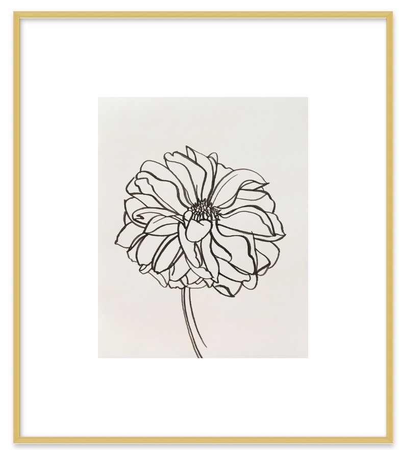 Dahlia - 14x16" - Frosted Gold Metal Frame with Matte - Image 0