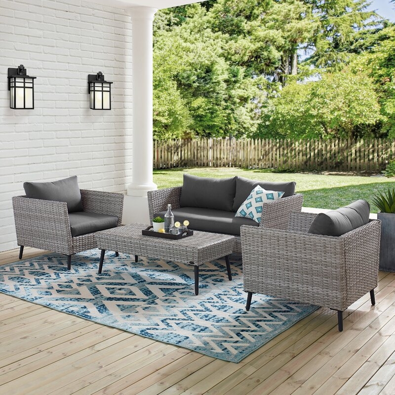 Nielsen 4 Piece Sofa Seating Group with Cushions - Image 1