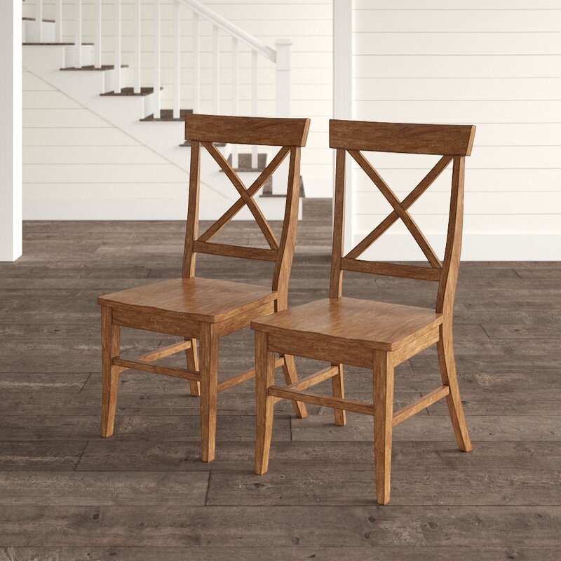 Fortville X-back Solid Wood Dining Chair ( Set of 2) - Image 1