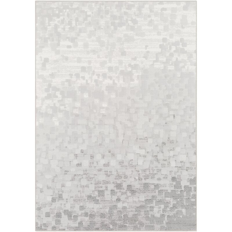 Shenk Abstract Light Gray/White Area Rug - Image 0